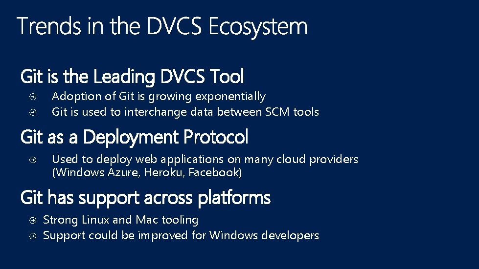 Git is the Leading DVCS Tool Adoption of Git is growing exponentially Git is
