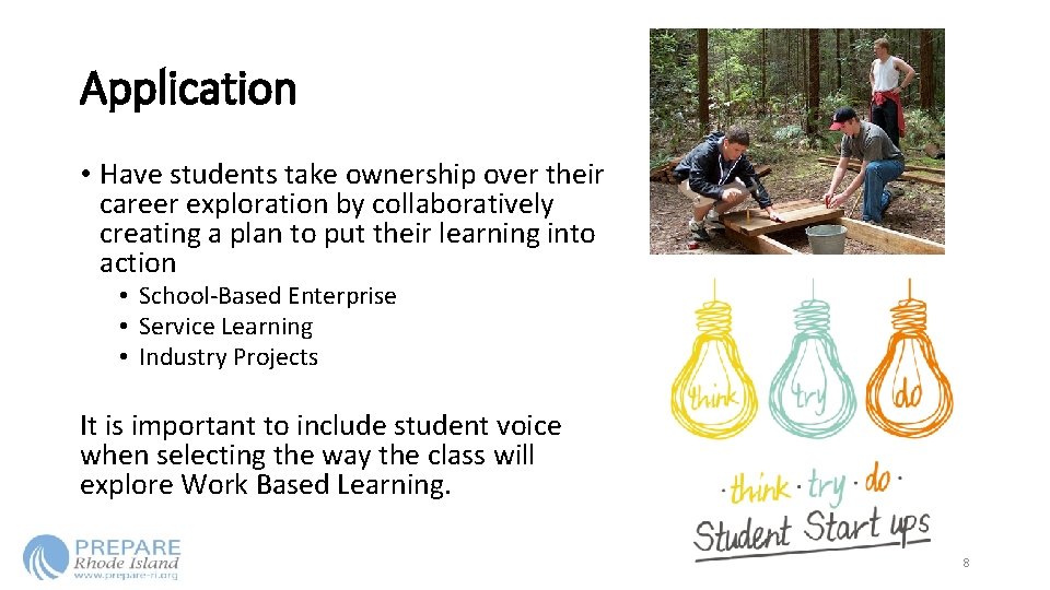 Application • Have students take ownership over their career exploration by collaboratively creating a Application • Have students take ownership over their career exploration by collaboratively creating a