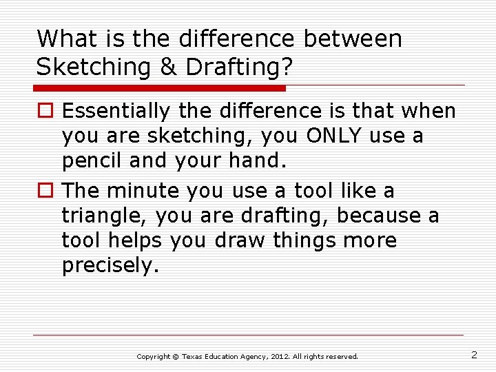 Engineering Graphics Basic Drafting Facts and Tools Copyright