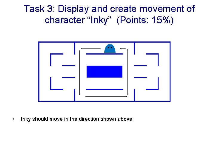 Task 3: Display and create movement of character “Inky” (Points: 15%) • Inky should