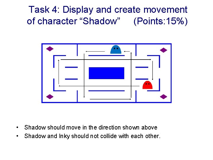Task 4: Display and create movement of character “Shadow” (Points: 15%) • Shadow should