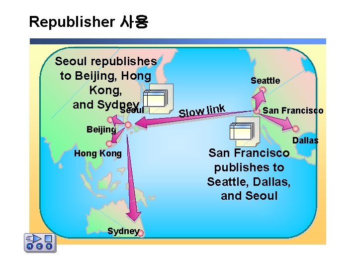 Republisher 사용 Seoul republishes to Beijing, Hong Kong, and Sydney Seoul Seattle k Slow Republisher 사용 Seoul republishes to Beijing, Hong Kong, and Sydney Seoul Seattle k Slow