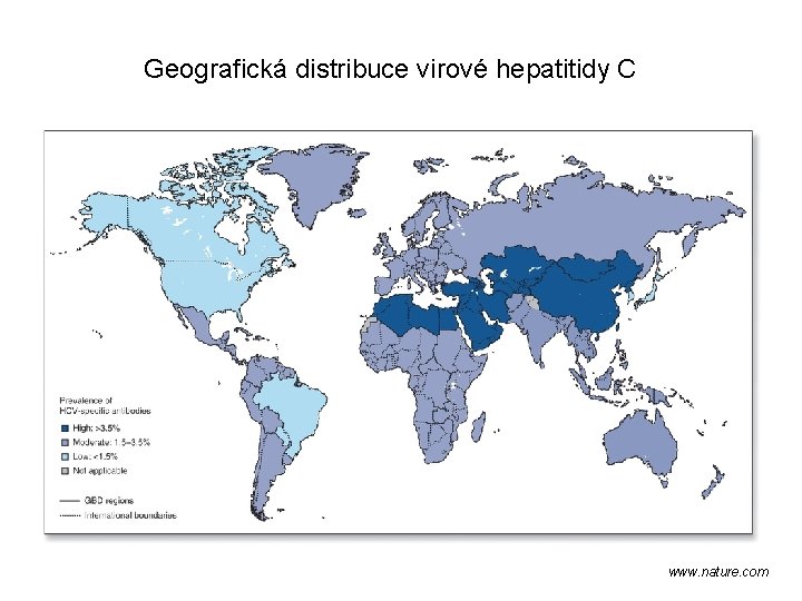 Geografická distribuce virové hepatitidy C www. nature. com 