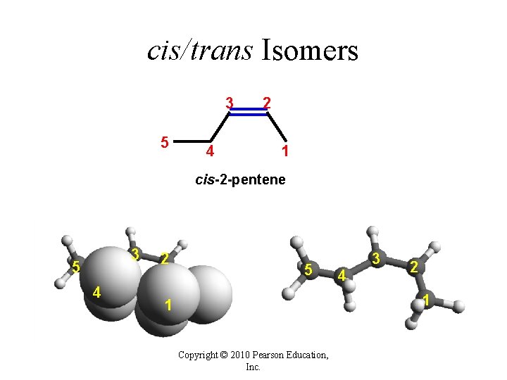 cis/trans Isomers 3 5 4 2 1 cis-2 -pentene 3 5 4 2 5 cis/trans Isomers 3 5 4 2 1 cis-2 -pentene 3 5 4 2 5