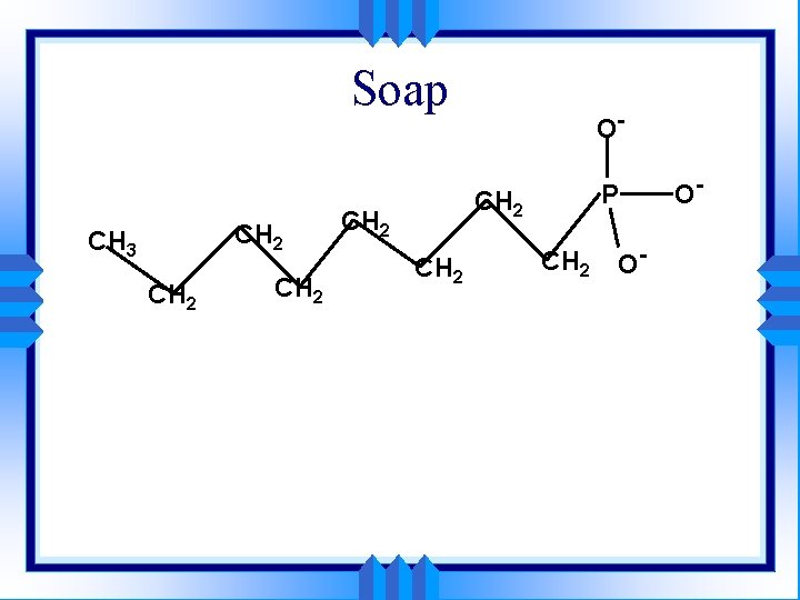 Soap CH 2 CH 3 CH 2 OP CH 2 O- O- 