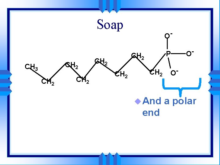 Soap CH 2 CH 3 CH 2 OP CH 2 u And end O-