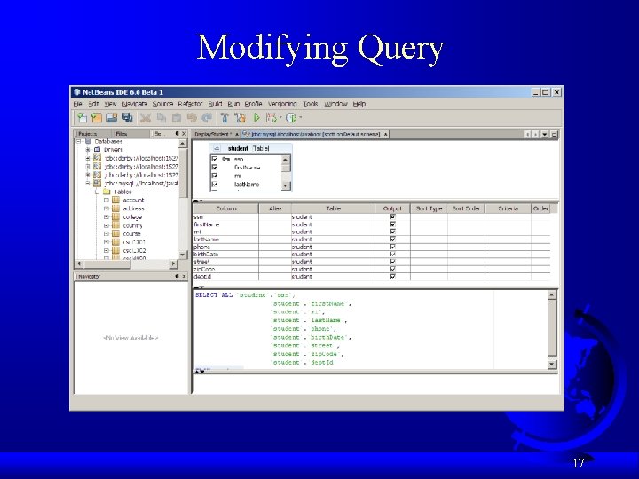 Modifying Query 17 