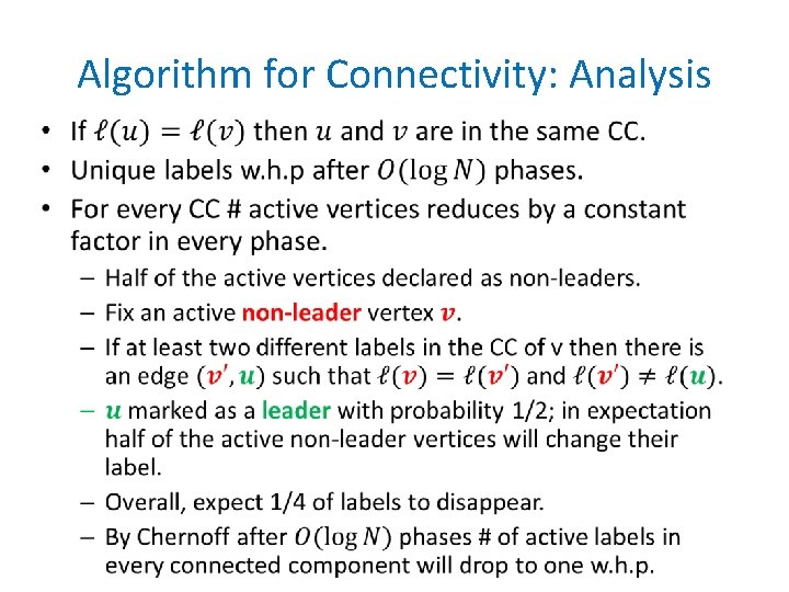 Algorithm for Connectivity: Analysis • 