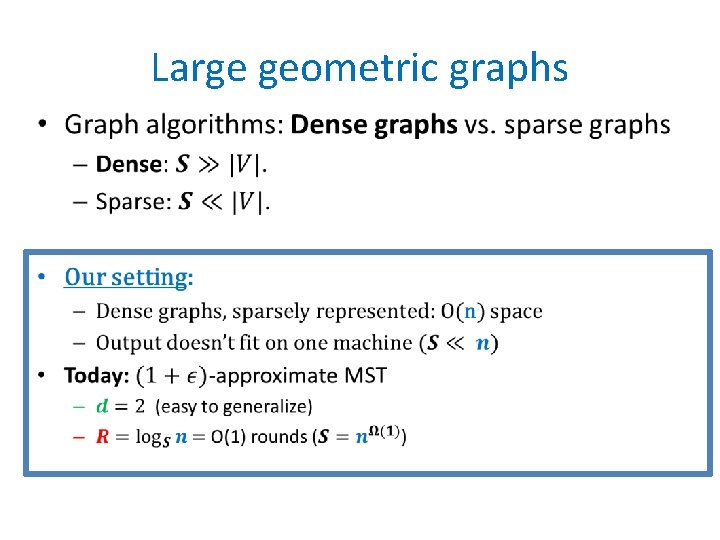 Large geometric graphs • 