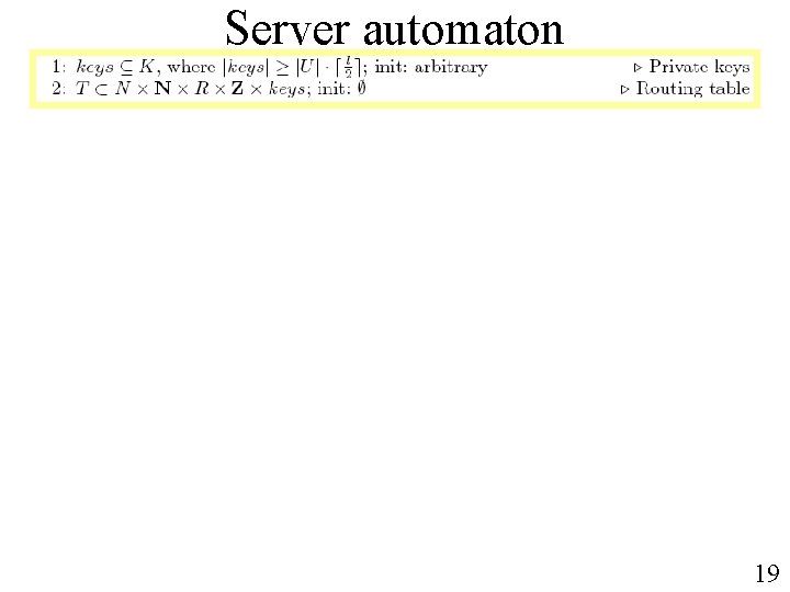 Server automaton 19 