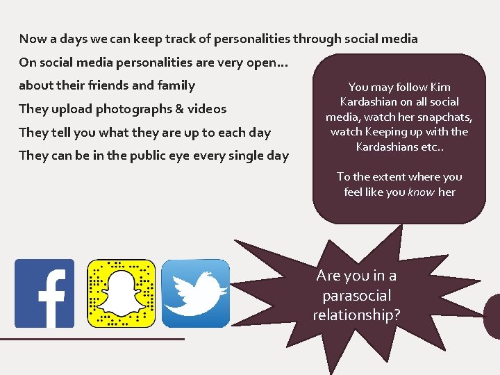 Now a days we can keep track of personalities through social media On social