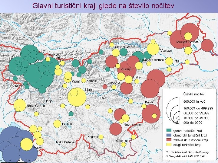 Glavni turistični kraji glede na število nočitev 