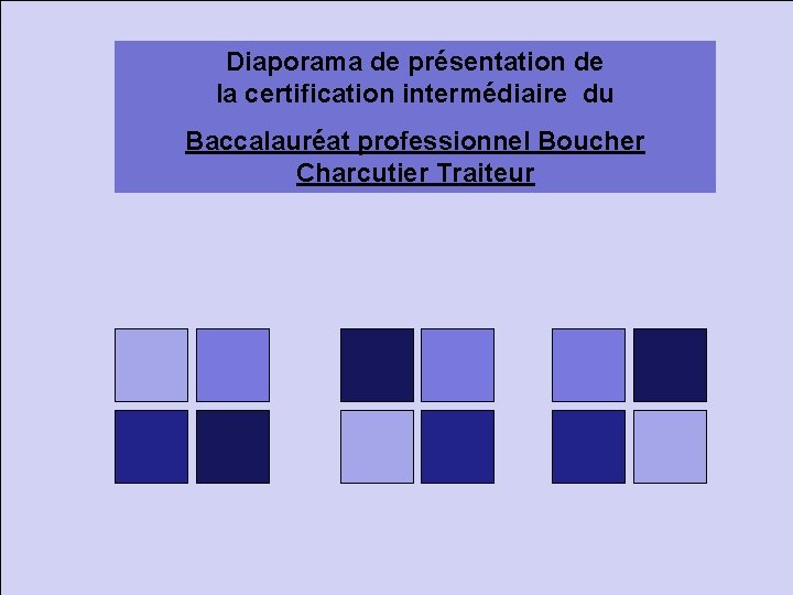 Diaporama de présentation de la certification intermédiaire du Baccalauréat professionnel Boucher Charcutier Traiteur 