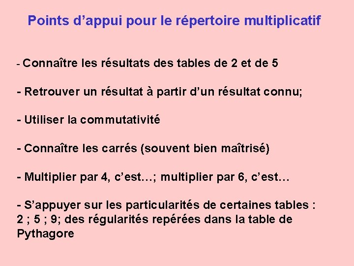 Points d’appui pour le répertoire multiplicatif - Connaître les résultats des tables de 2