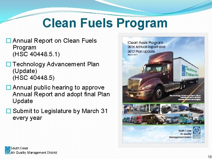 Clean Fuels Program � Annual Report on Clean Fuels Program (HSC 40448. 5. 1)