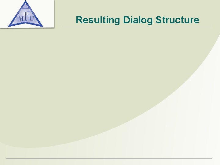 Resulting Dialog Structure Resulting Dialog Structure