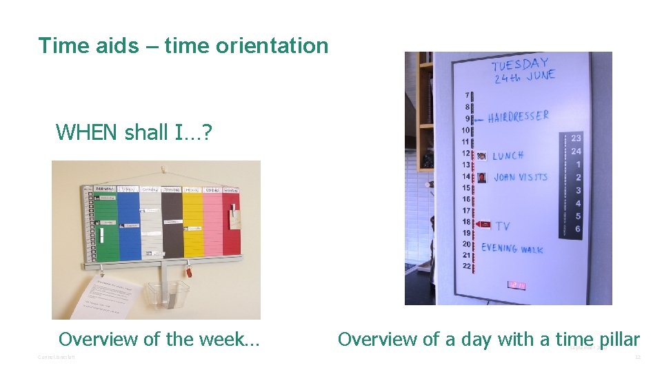 Time aids – time orientation WHEN shall I…? Overview of the week… Gunnel Janeslätt