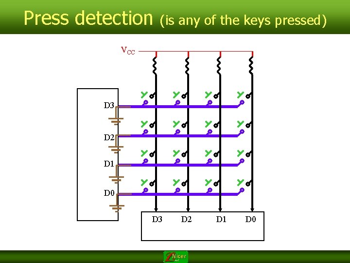 Press detection (is any of the keys pressed) VCC D 3 D 2 D