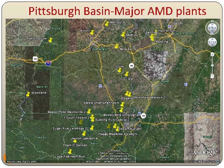 Pittsburgh Basin-Major AMD plants 3 West Virginia Water Research Institute 
