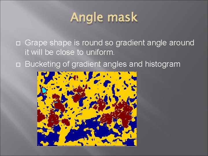 Angle mask Grape shape is round so gradient angle around it will be close