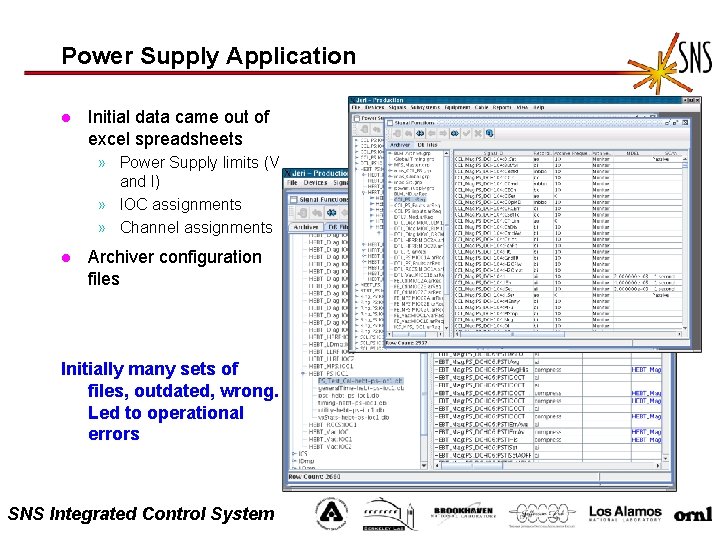 Power Supply Application l Initial data came out of excel spreadsheets » Power Supply