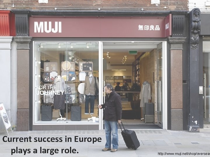 Current success in Europe plays a large role. http: //www. muji. net/shop/overseas 
