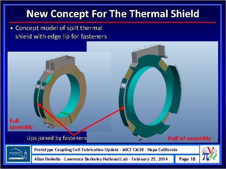 New Concept For Thermal Shield • Concept model of split thermal shield with edge