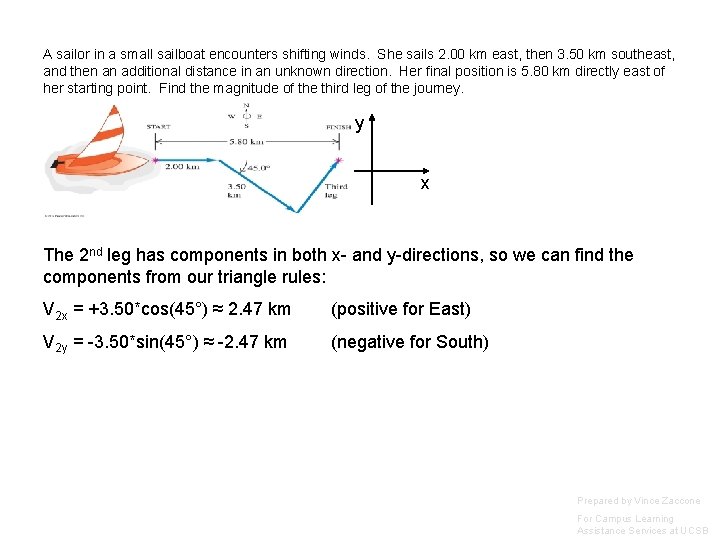 A sailor in a small sailboat encounters shifting winds. She sails 2. 00 km A sailor in a small sailboat encounters shifting winds. She sails 2. 00 km