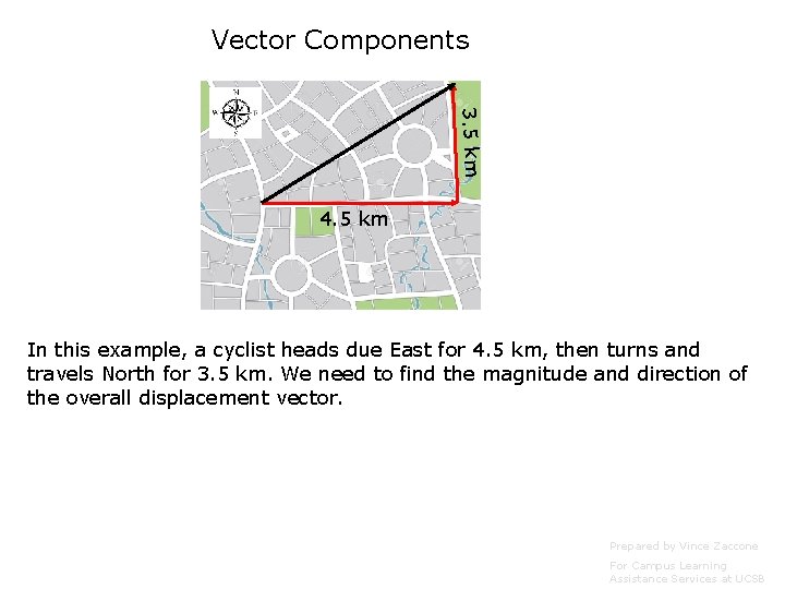Vector Components 3. 5 km 4. 5 km In this example, a cyclist heads Vector Components 3. 5 km 4. 5 km In this example, a cyclist heads