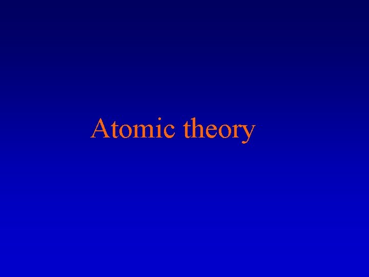 Atomic theory 