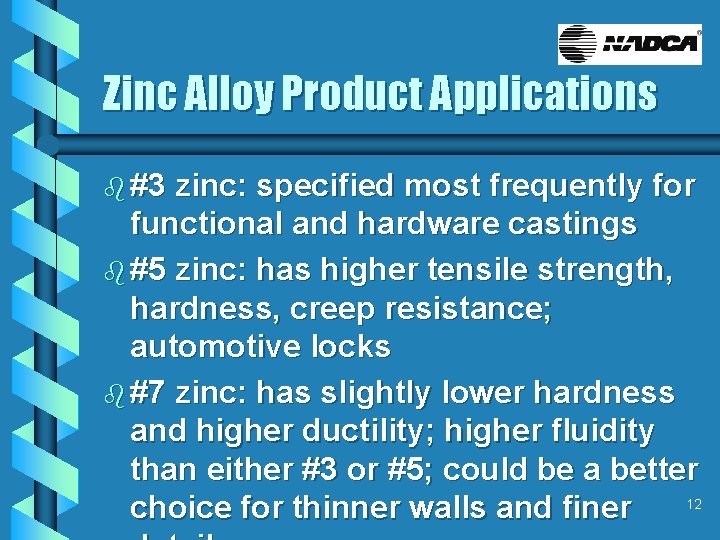 Zinc Alloy Product Applications b #3 zinc: specified most frequently for functional and hardware