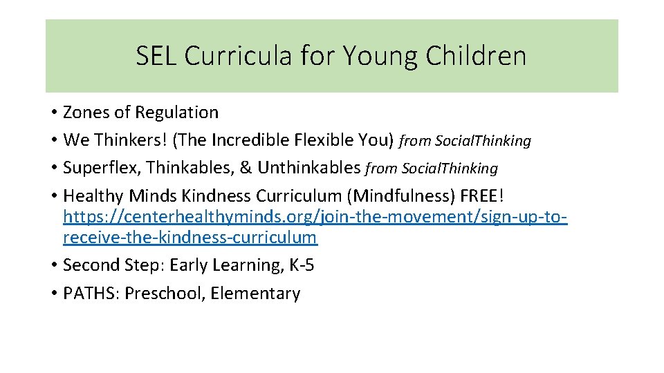 SEL Curricula for Young Children • Zones of Regulation • We Thinkers! (The Incredible SEL Curricula for Young Children • Zones of Regulation • We Thinkers! (The Incredible