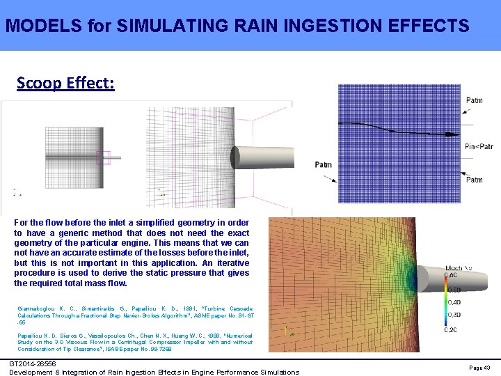 MODELS for SIMULATING RAIN INGESTION EFFECTS Scoop Effect: For the flow before the inlet