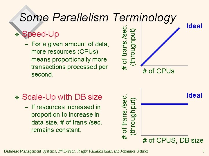 Speed-Up – For a given amount of data, more resources (CPUs) means proportionally more