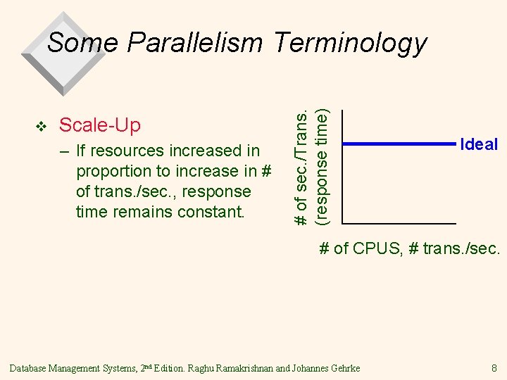 v Scale-Up – If resources increased in proportion to increase in # of trans.