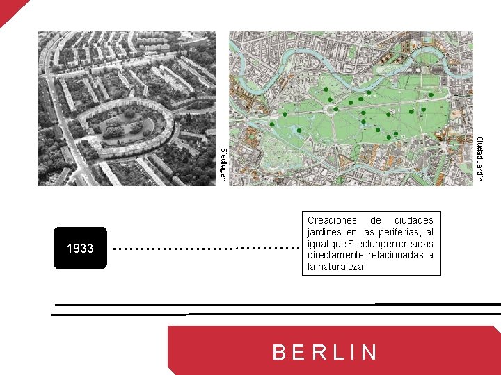 Ciudad Jardin Siedlugen 1933 Creaciones de ciudades jardines en las periferias, al igual que