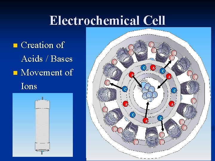 Electrochemical Cell Creation of Acids / Bases n Movement of Ions n H H