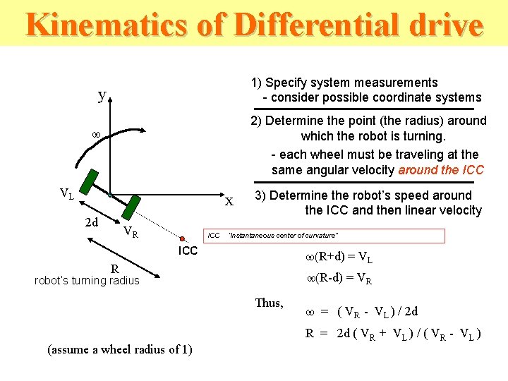 Kinematics of Mobile Robots Forward Kinematics of Differential