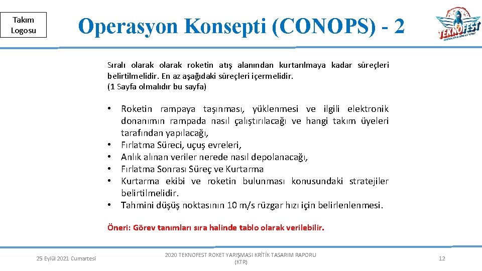 Herkese Açık | Public Takım Logosu Operasyon Konsepti (CONOPS) - 2 Sıralı olarak roketin