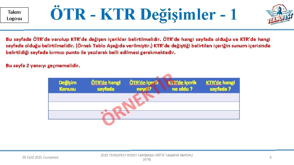 Herkese Açık | Public Takım Logosu ÖTR - KTR Değişimler - 1 Bu sayfada