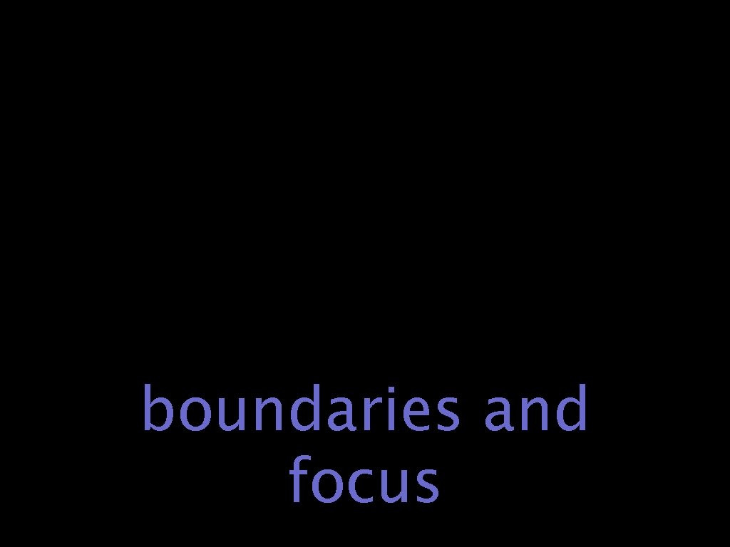 boundaries and focus 