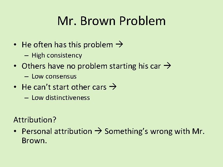 Mr. Brown Problem • He often has this problem – High consistency • Others
