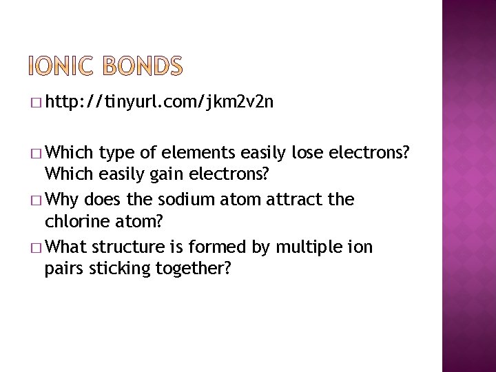 � http: //tinyurl. com/jkm 2 v 2 n � Which type of elements easily