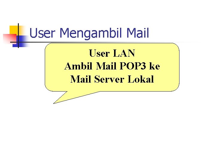 User Mengambil Mail User LAN Ambil Mail POP 3 ke Mail Server Lokal 