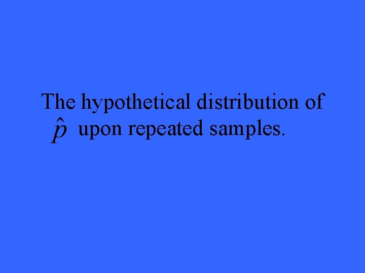 The hypothetical distribution of upon repeated samples. 