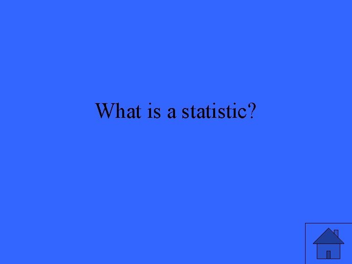 What is a statistic? 
