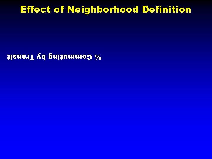 Effect of Neighborhood Definition % Commuting by Transit 