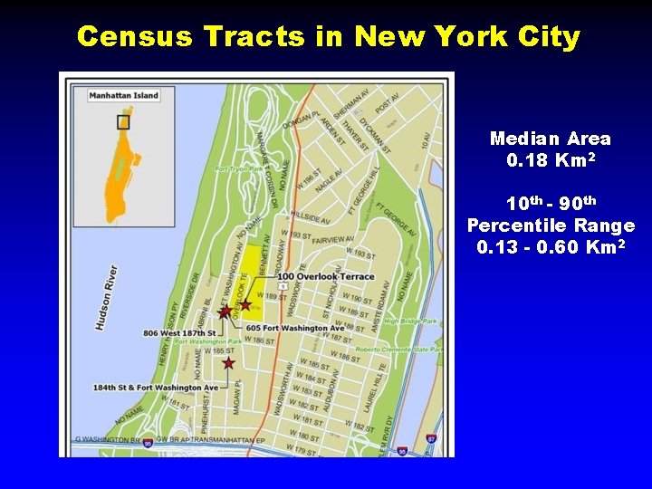Census Tracts in New York City Median Area 0. 18 Km 2 10 th