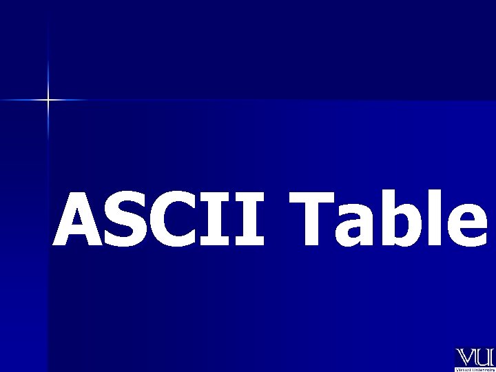 ASCII Table 