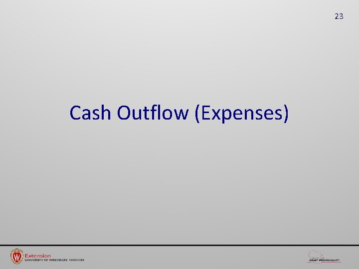 23 Cash Outflow (Expenses) 